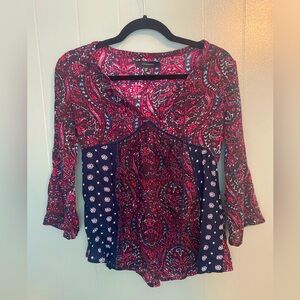 Atmosphere - Peasant Floral/Paisley Sheet Blouse - 2
